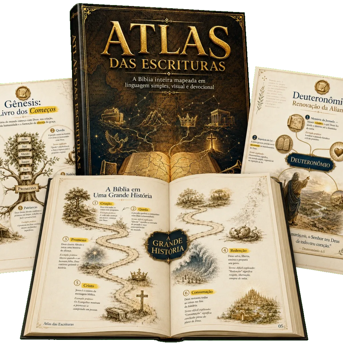 Atlas da Escritura - Entenda cada livro visualmente - kit completo