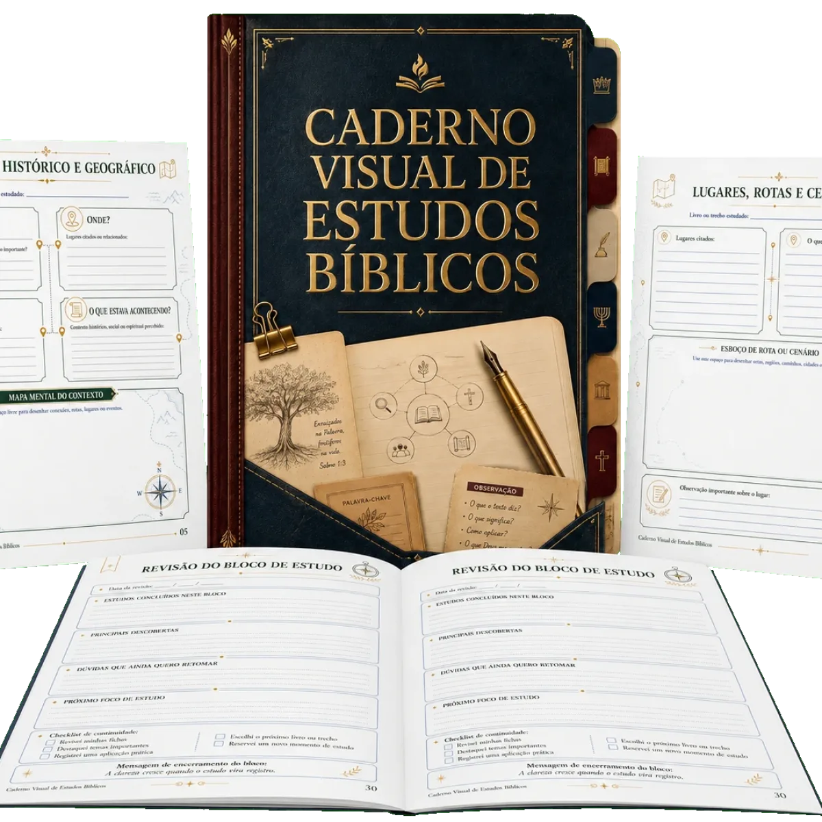 Caderno Visual de Estudos Bíblicos para Imprimir