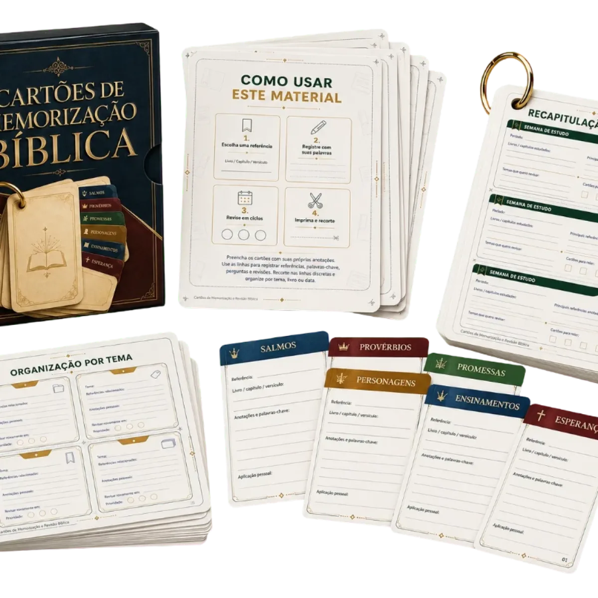 Cartões de Memorização Bíblica para Revisar em Minutos
